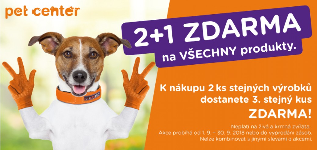 2 + 1 ZDARMA v PetCenter