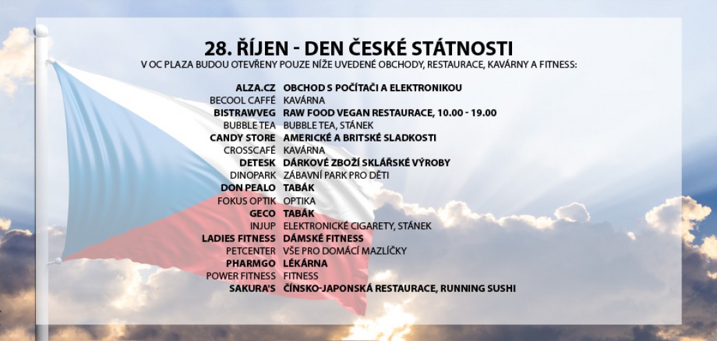 Otevírací doba ve státní svátek