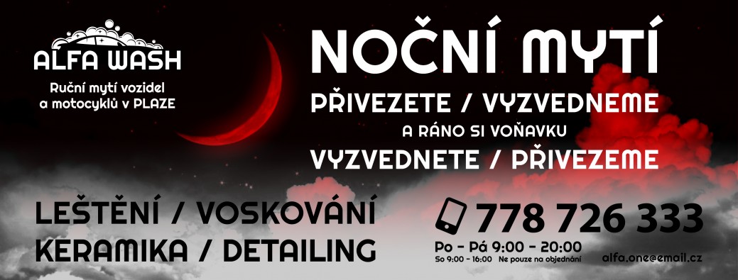 Noční mytí v Alfa wash