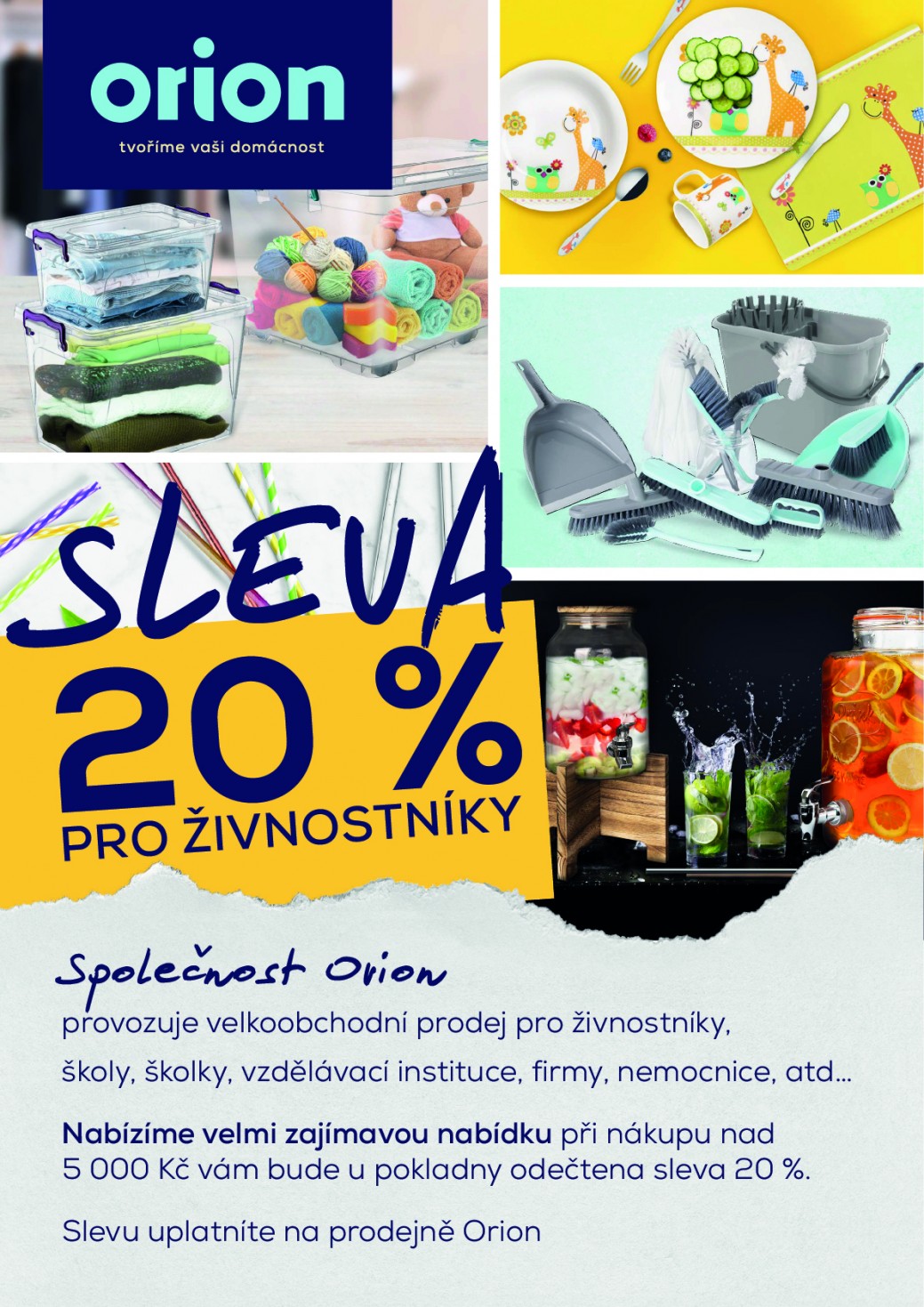 Sleva 20% pro živnostníky v prodejně Orion