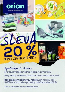 Sleva 20% pro živnostníky v prodejně Orion