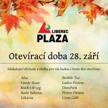 Otevírací doba - pondělí 28.9.2020